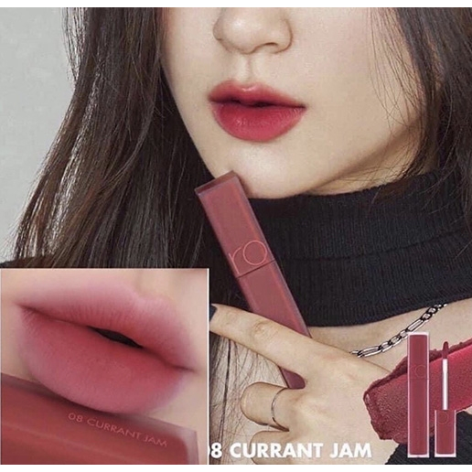 Son Romand Blur 08 Đỏ cổ điển , Son Kem Lì Romand Blur Fudge Tint Màu 08 CurrantJam