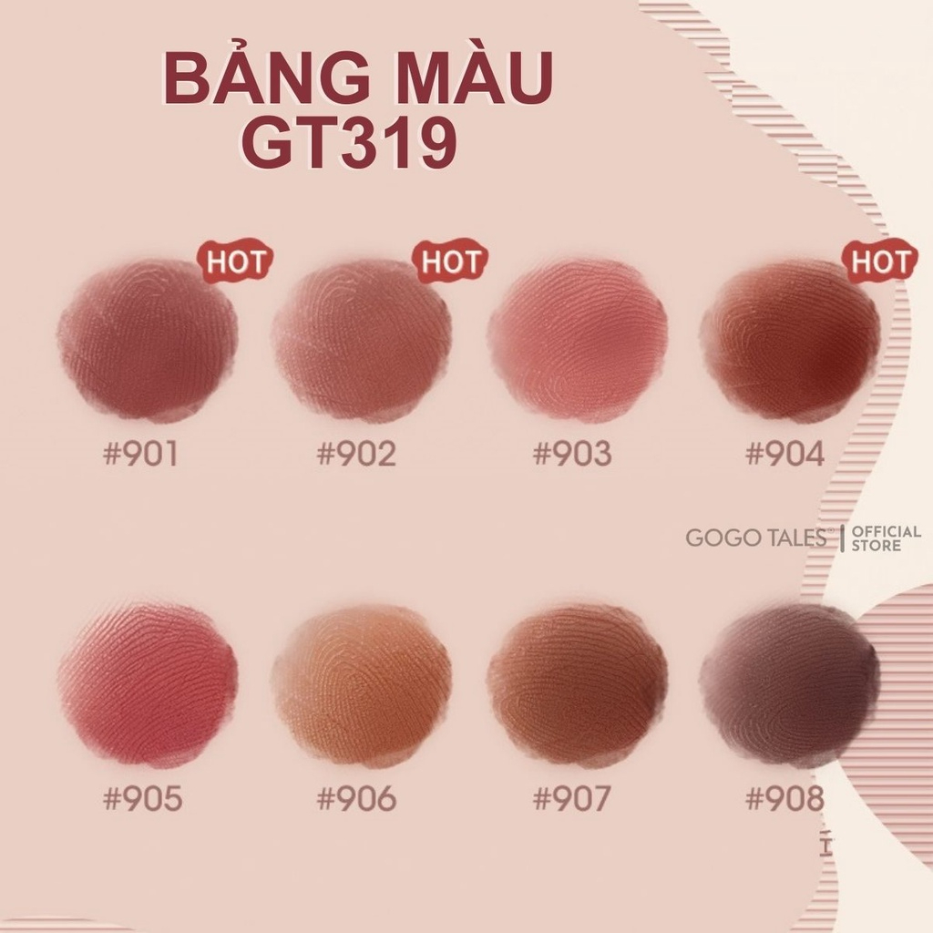 Son môi kem lì Gogo Tales lâu trôi Son thỏi nội địa trung mướt môi Autume and Winter Retro Lipstick GT319
