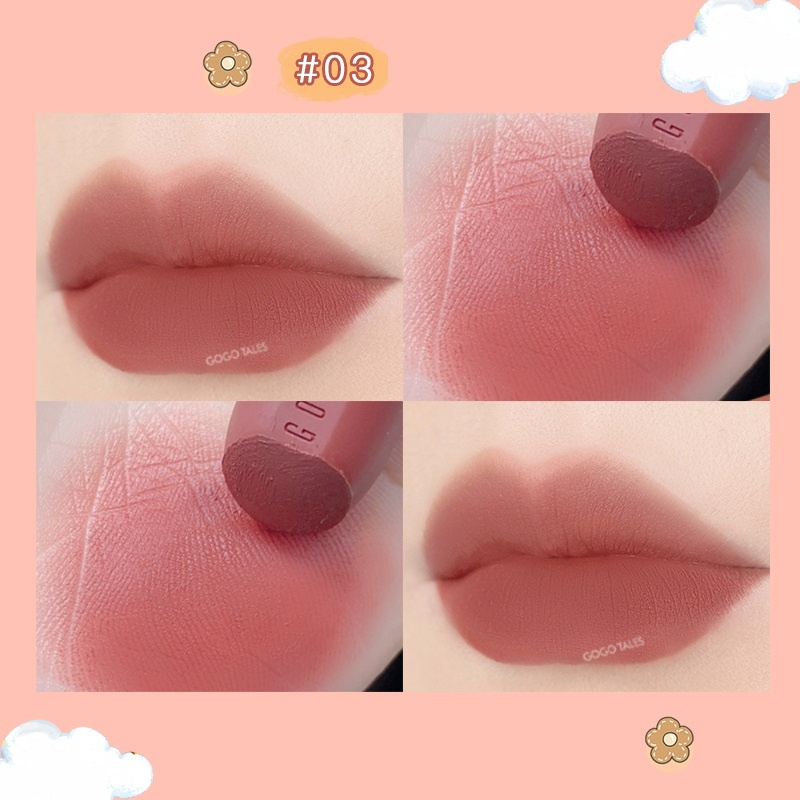 Son môi kem lì Gogo Tales lâu trôi Son thỏi nội địa trung mướt môi Autume and Winter Retro Lipstick GT319