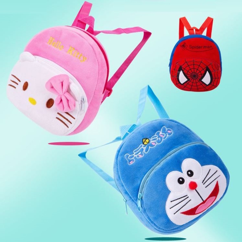 Balo Đi Học Mầm Non, Vải Lông Tuyết Siêu Mềm Cho Bé Đi Mẫu Giáo Size 23cm