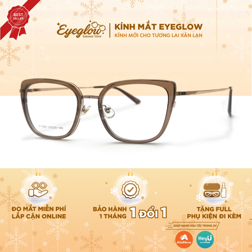 Gọng kính thời trang mắt mèo Eyeglow cá tính màu sắc trendy phối với outfit siêu đỉnh EG11925