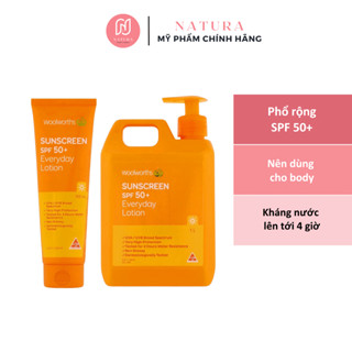 Kem chống nắng phổ rộng Woolworths everyday sunscreen spf 50+ 100ml - 500ml - 1l của Úc