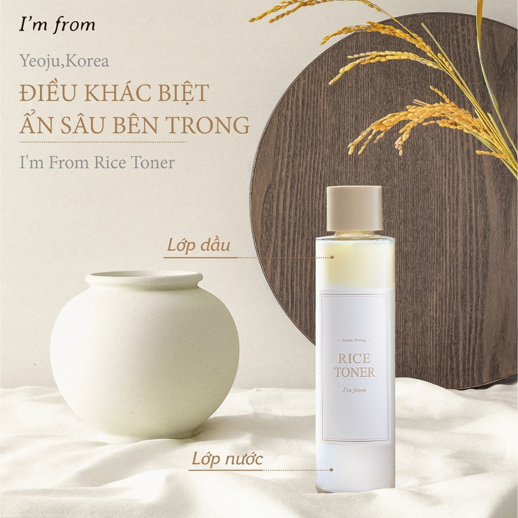Nước Hoa Hồng Chiết Xuất Gạo Dưỡng Sáng Da I'm from Rice Toner