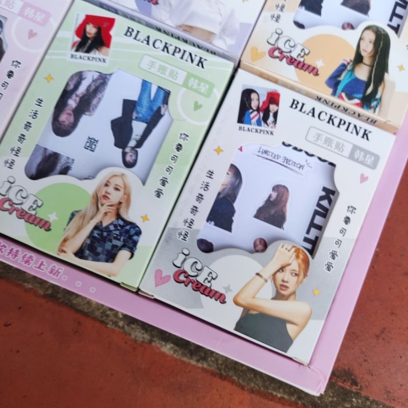 Khay 30 hộp sticker black pink