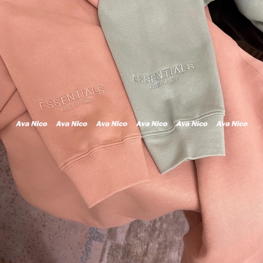 Áo hoodie Essential form rộng mũ 2 lớp tay phồng chất nỉ lông cáo 100%cotton premium mẫu in phản quang