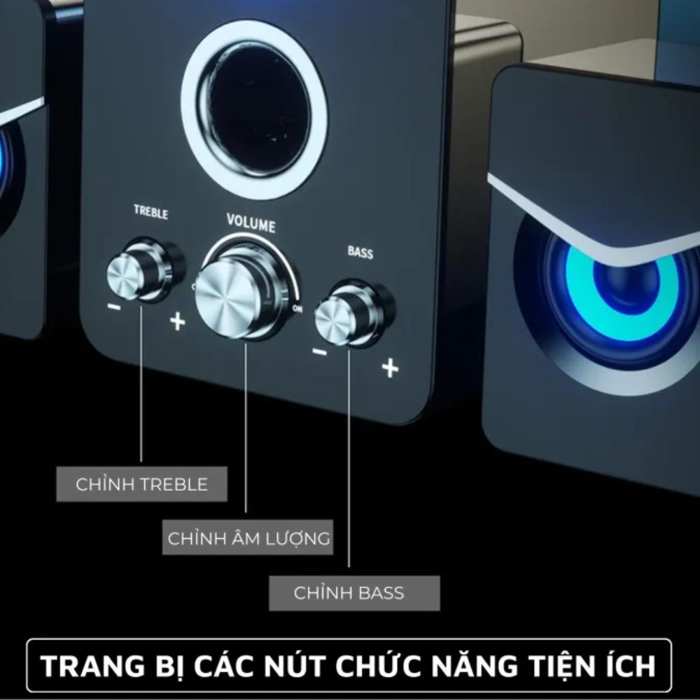 Loa vi tính để bàn CS20 bluetooth MC D221 SUPER BASS cực đã, có LED, dòng loa máy tính cao cấp cho laptop, pc, đt