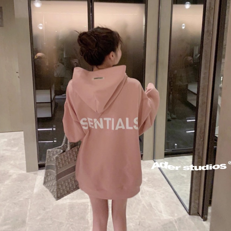 Áo hoodie Essential form rộng mũ 2 lớp tay phồng chất nỉ lông cáo 100%cotton premium mẫu in phản quang
