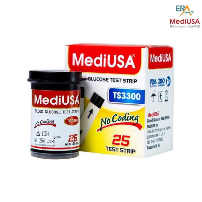 Que thử đường huyết MediUSA 25-50 que
