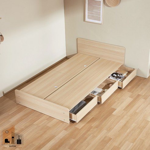 Giường ngủ gỗ ngăn kéo đa năng gỗ công nghiệp MDF, giường 3 ngăn kéo thông minh hiện đại, giường đơn, giường đôi
