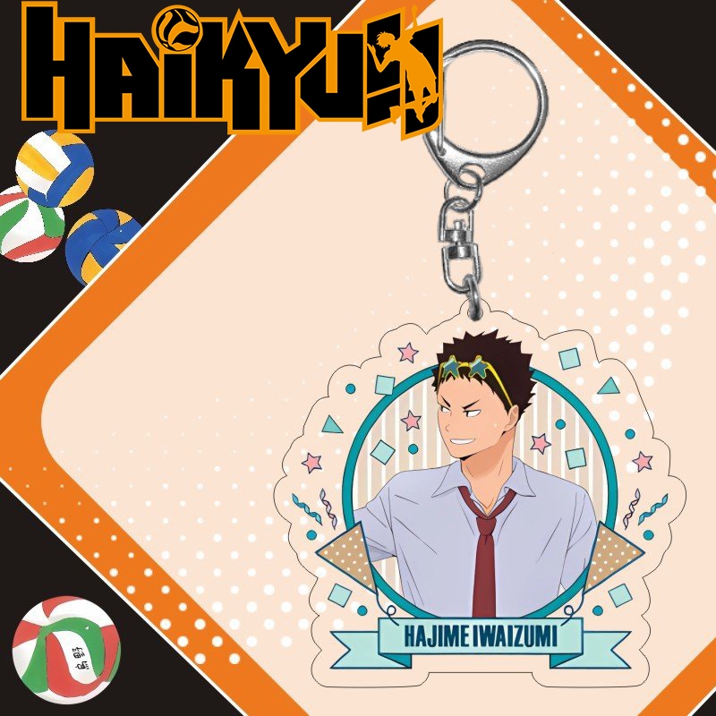Móc khóa HAIKYUU!! Vua bóng chuyền in hình anime chibi mica trong acrylic quà tặng xinh xắn