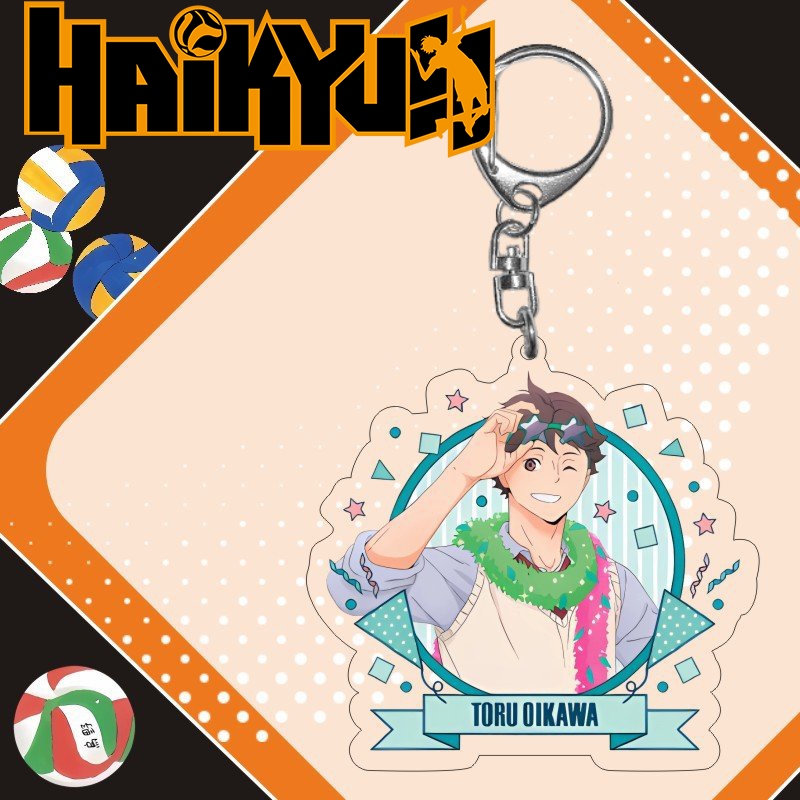 Móc khóa HAIKYUU!! Vua bóng chuyền in hình anime chibi mica trong acrylic quà tặng xinh xắn