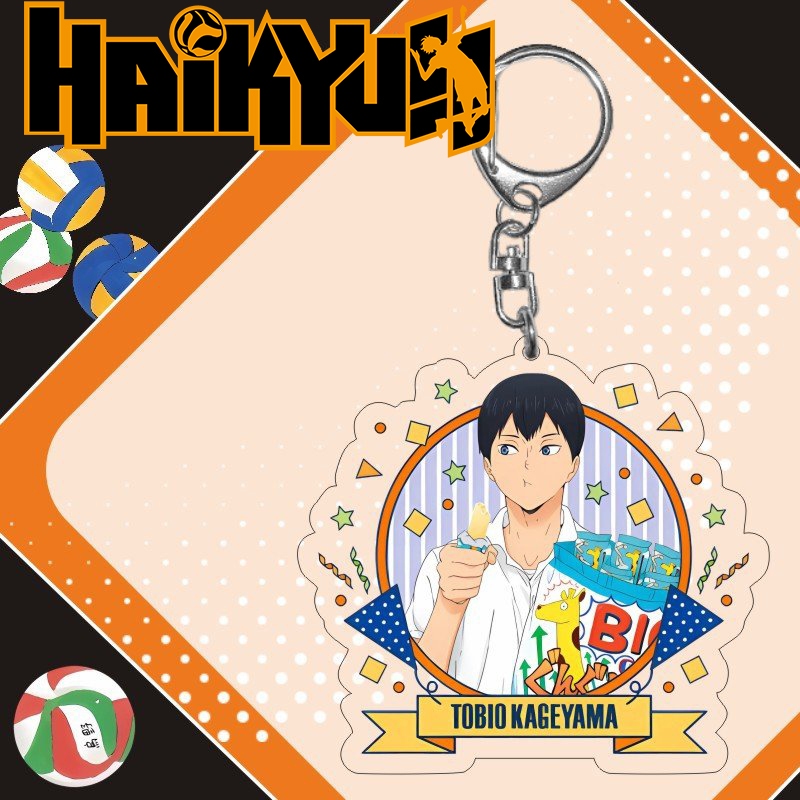 Móc khóa HAIKYUU!! Vua bóng chuyền in hình anime chibi mica trong acrylic quà tặng xinh xắn