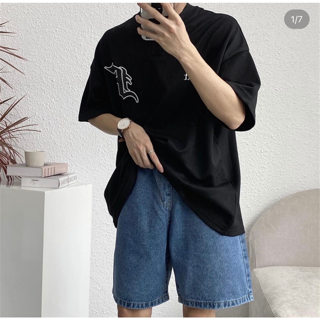 Quần Short Jean Nam Nữ Lưng Thun Màu Xanh Wash Trơn Thời Trang