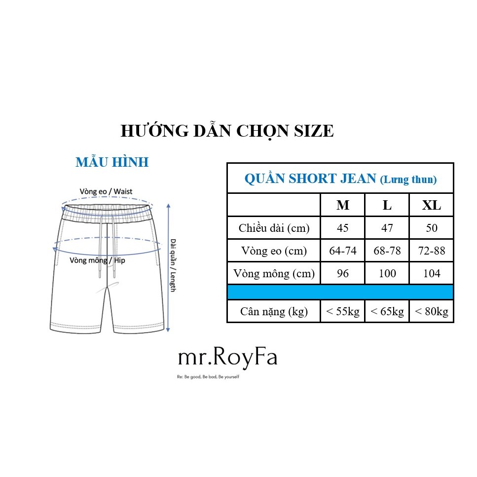Quần Short Jean Nam Nữ Lưng Thun Màu Xanh Wash Trơn Thời Trang