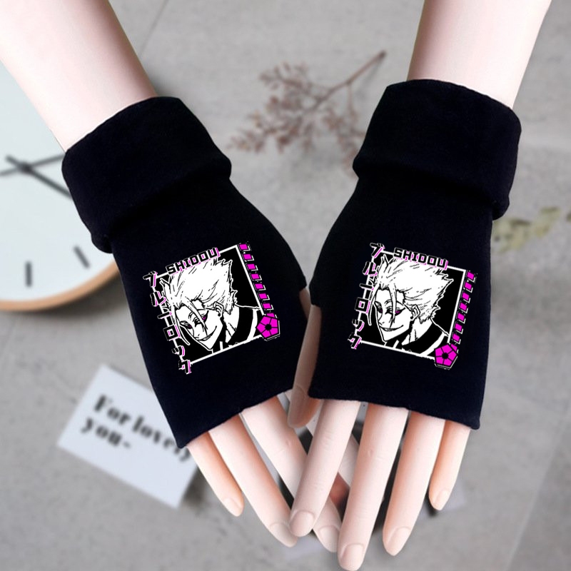 Găng tay len đen BLUE LOCK ver DẬP ĐÈ in hình nhân vật anime chibi thời trang ấm áp xinh xắn