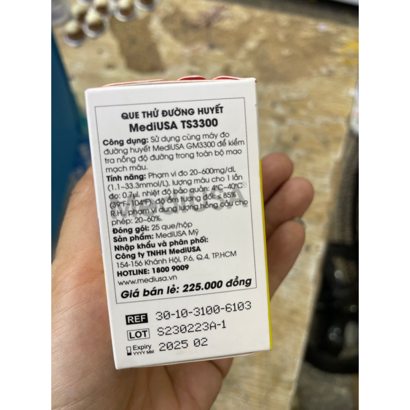 Que thử đường huyết MediUSA 25-50 que