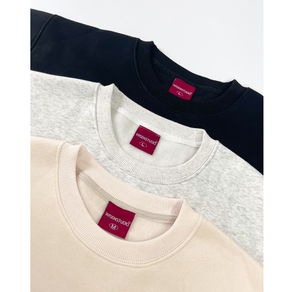 Áo sweater WISEN  nỉ bông form rộng oversize unisex mẫu THINK ABOUT