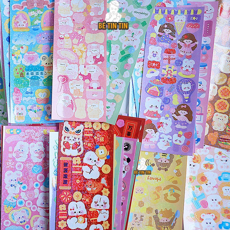 Combo Miếng Dán Trang Trí Sticker Đáng Yêu Cho Sổ Ghi Kế Hoạch Nhật Ký - Miếng Dán Sticker Cho Bé