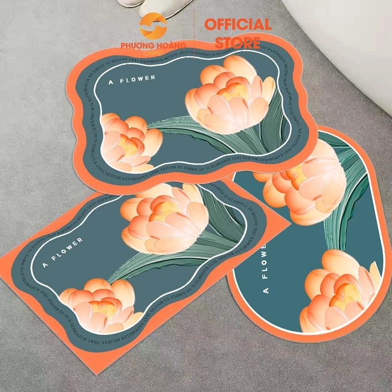 Bộ 3 Thảm Chùi Chân Bali 3 Hình Dạng Khác Nhau Thấm Hút Nước Tốt