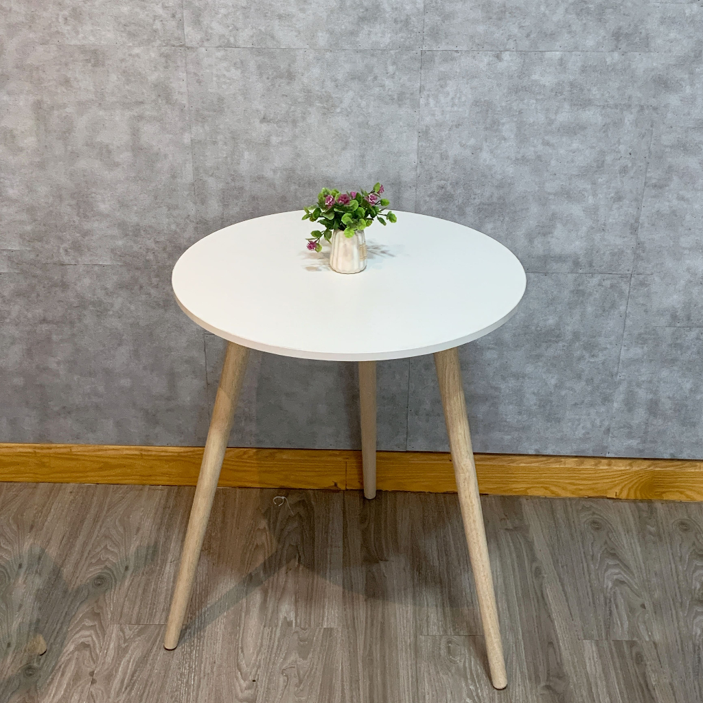 Bàn Ăn Bằng Gỗ Hình Tròn Bàn Cafe Bàn Ăn Vặt Chân Cao