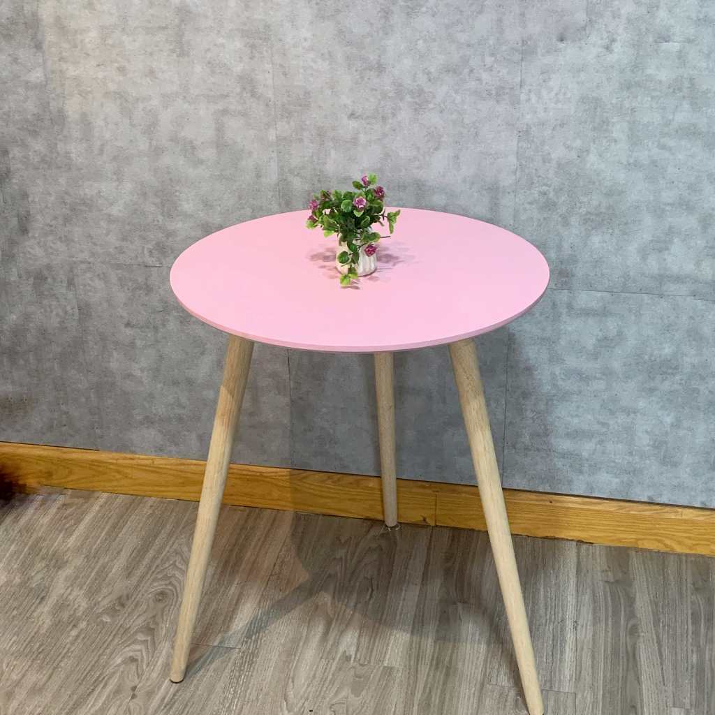 Bàn Ăn Bằng Gỗ Hình Tròn Bàn Cafe Bàn Ăn Vặt Chân Cao