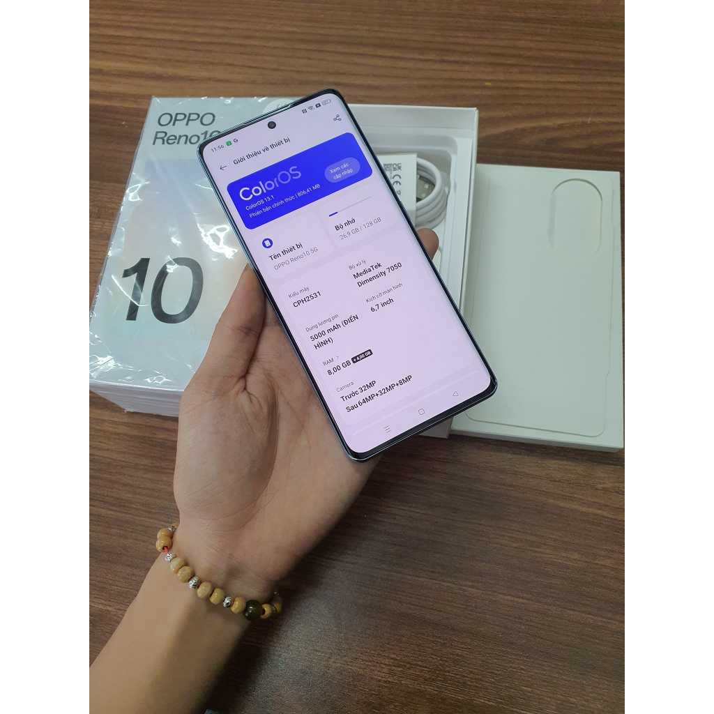 Điện thoại Oppo Reno 10 Ram 8/256GB Pin 5000mAh Chip dimensity 7050 5g - Fullbox Đủ Phụ kiện