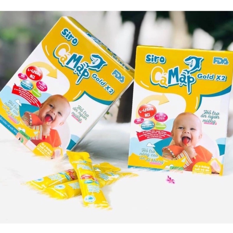 Siro ăn ngon cá mập Gold X2 hộp 30 giúp bé ăn khỏe ngủ ngon, tiêu hóa tốt JAVAKI STORE