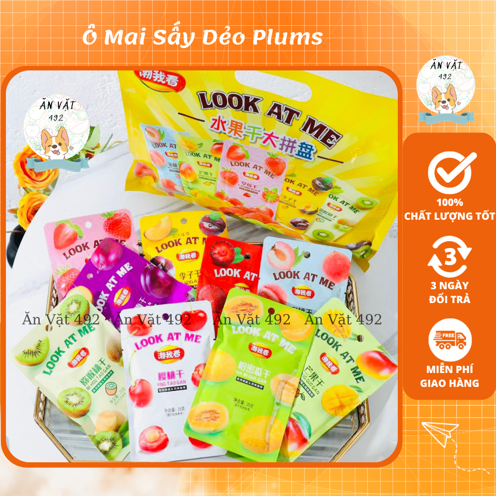 Ô Mai Sấy Dẻo Plums LOOK AT ME Mix 9 Vị - Ăn Vặt 492