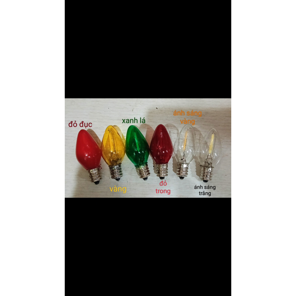 Bóng đèn led trái ớt, cà na 1w đuôi E12 (trong, vàng, đỏ trong, đỏ đục) - Điện nước gia dụng Hoàng Kim