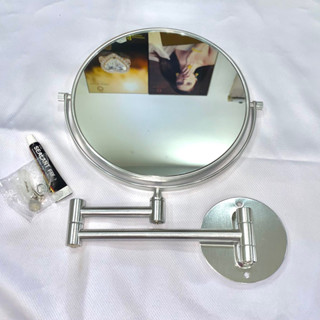 Gương trang điểm treo tường gương 20cm duỗi dài tuỳ ý, gương 2 mặt xoay 360 độ, có thể dán tường hoặc đóng đinh