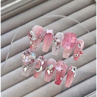 Nailbox thiết kế, mẫu nail gắn đá pha lê - 016