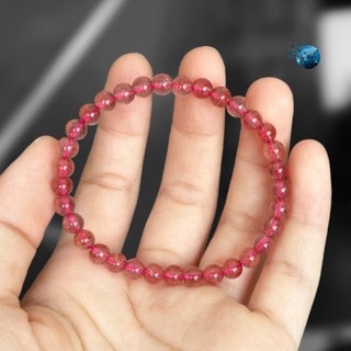 Vòng tay đá thach anh dâu tây hồng 4.5mm