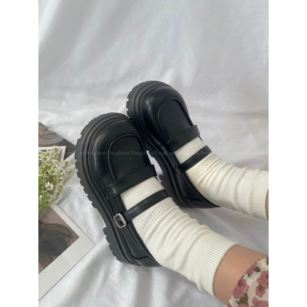 Giày Búp Bê đế cao có quai Vintage Pong Shoes - FULL BOX - Mã 1527