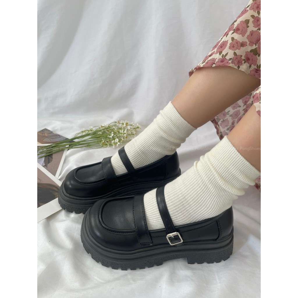 Giày Búp Bê đế cao có quai Vintage Pong Shoes - FULL BOX - Mã 1527