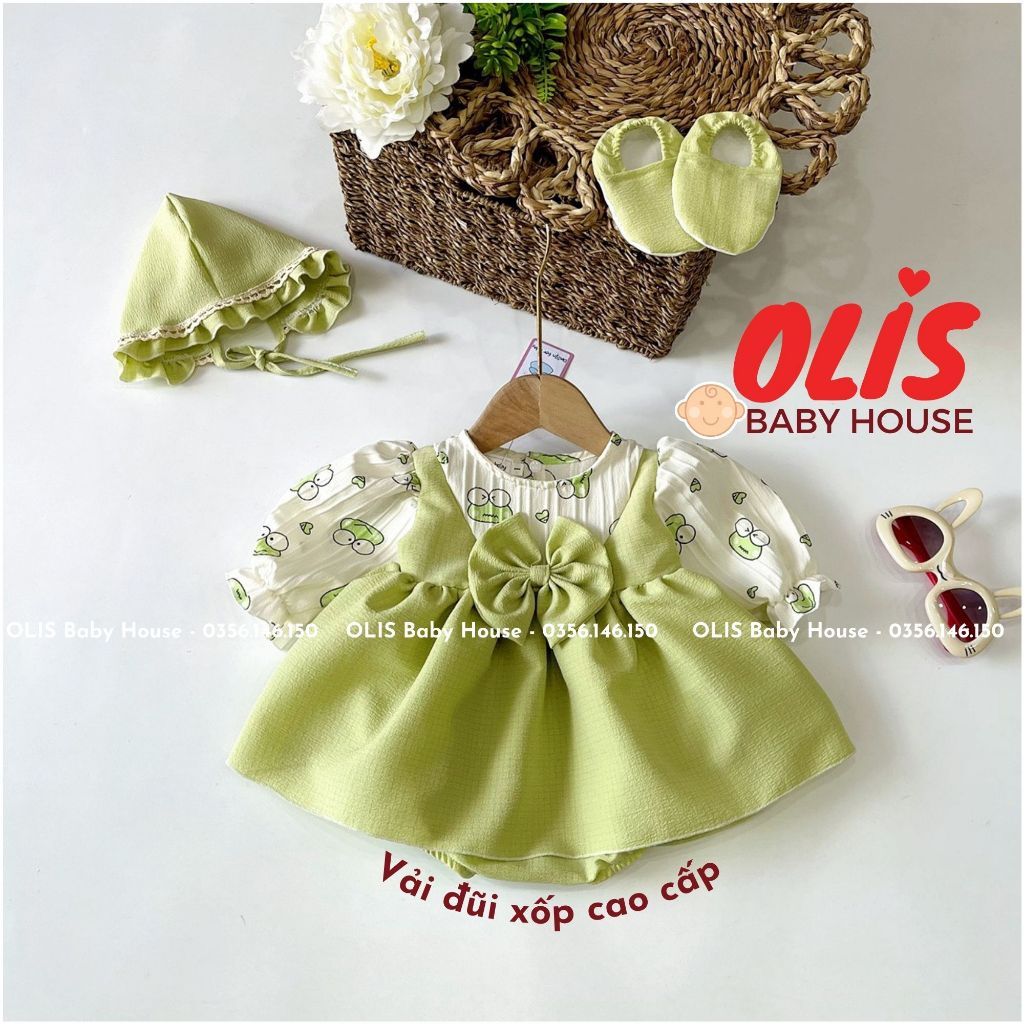 Bodysuit cho Bé Gái OLIS BABY HOUSE, quần áo trẻ sơ sinh, đồ đầy tháng cho bé gái, size 3 - 12 kg