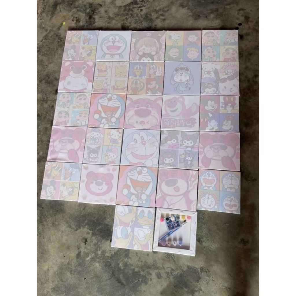 Tranh số hóa 20x20, tranh sơn dầu cho bé, tranh tô màu nước, đồ chơi cho bé