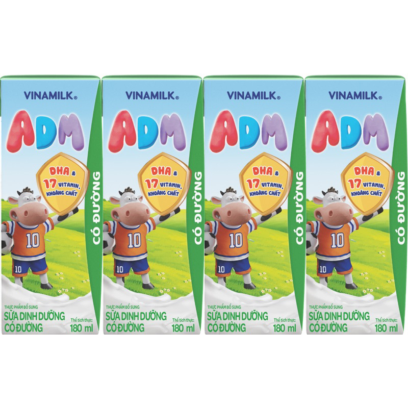 Thùng sữa Vinamilk ADM có đường 48 hộp 180ml