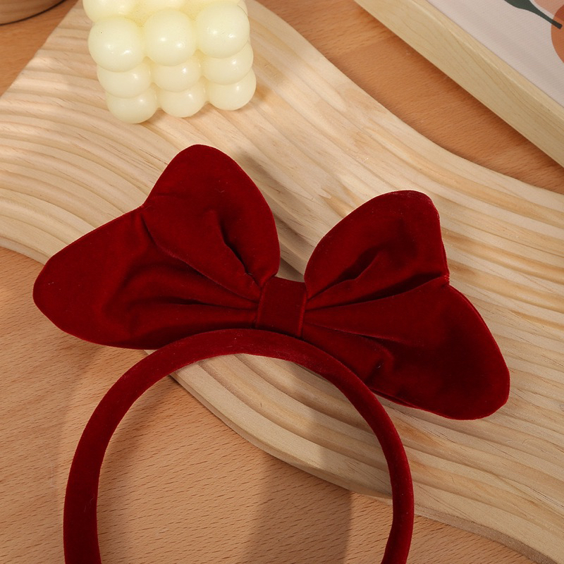 CC51 băng đô bờm tóc nữ Cài nơ nhung 2 màu sang trọng