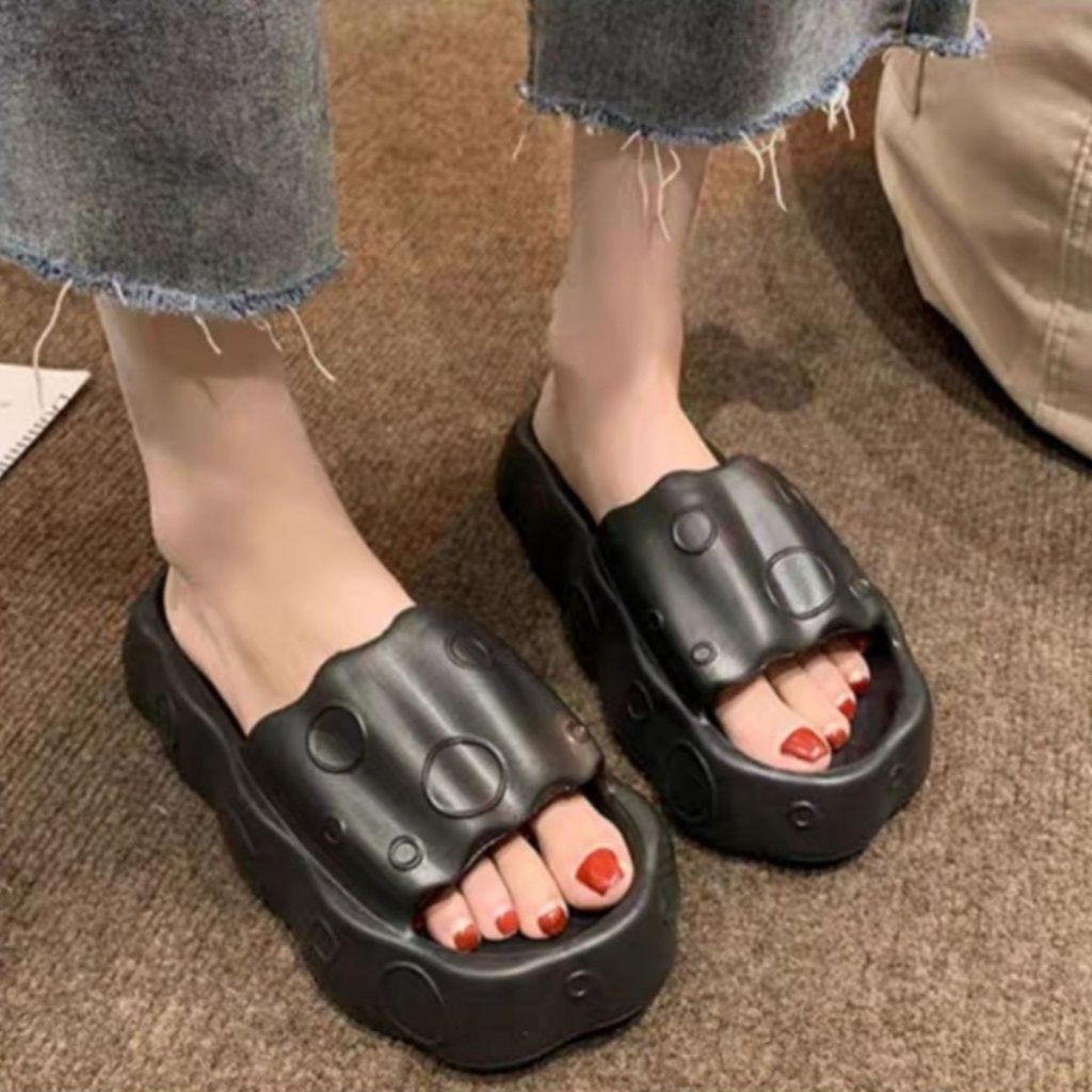 Dép bánh mì nữ họa tiết bọt biển đế cao 5cm siêu nhẹ siêu êm TB2983