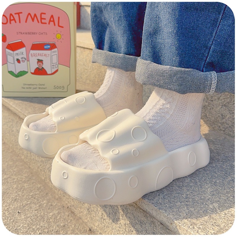 Dép bánh mì nữ họa tiết bọt biển đế cao 5cm siêu nhẹ siêu êm TB2983