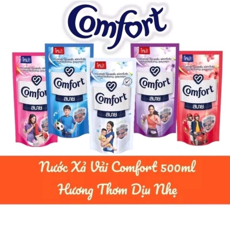 NƯỚC XÃ VẢI COMFORT THÁI LAN. 1 TÚI 500ML.