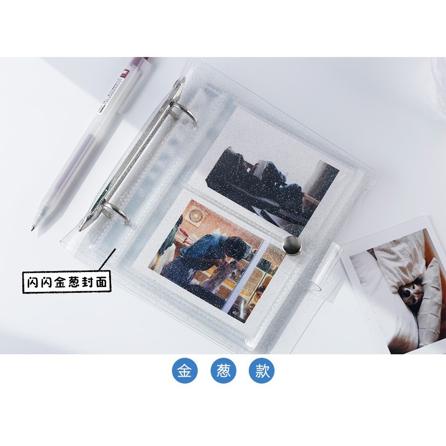 Binder A5 / Collect Book / Sổ Còng Bìa Kim Tuyến Nhũ Lấp Lánh Đựng Ảnh Card Thẻ Bài K-pop Sưu Tầm Kèm 12 Sheet 96 Ô