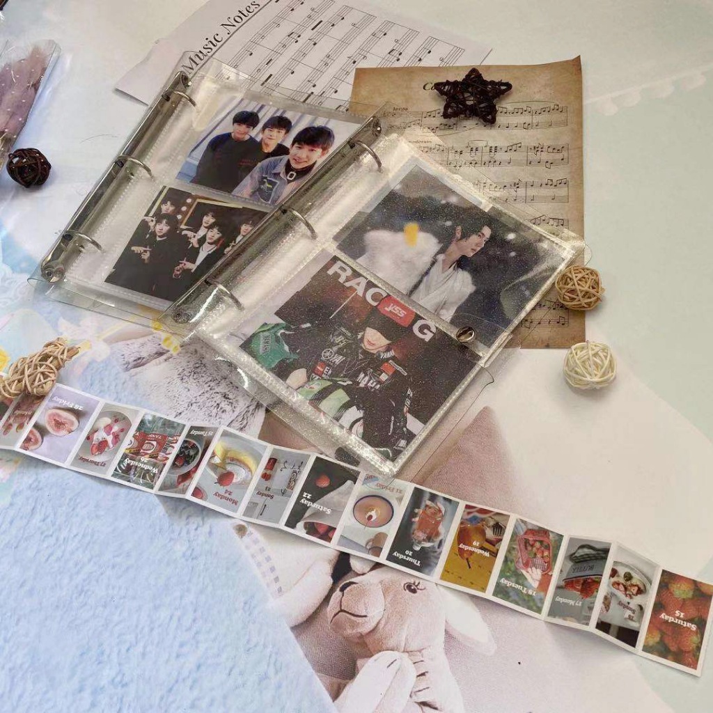 Binder A5 / Collect Book / Sổ Còng Bìa Kim Tuyến Nhũ Lấp Lánh Đựng Ảnh Card Thẻ Bài K-pop Sưu Tầm Kèm 12 Sheet 96 Ô