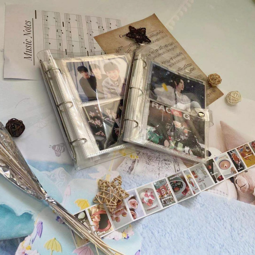 Binder A5 / Collect Book / Sổ Còng Bìa Kim Tuyến Nhũ Lấp Lánh Đựng Ảnh Card Thẻ Bài K-pop Sưu Tầm Kèm 12 Sheet 96 Ô