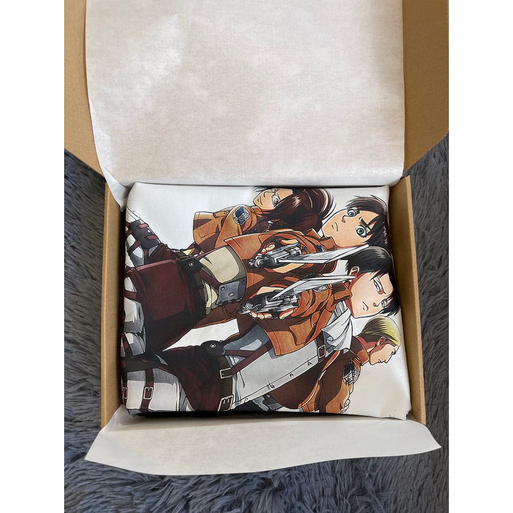 Áo thun cotton unisex HTFashion in hình Attack on Titan Group Swords with Logo-7743