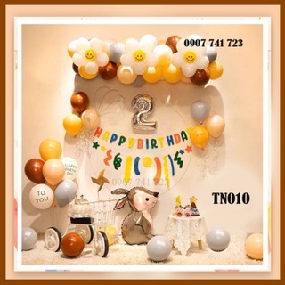 Set trang trí sinh nhật - bóng trang trí sinh nhật thỏ ngọc - khách nhắn shop số tuổi bé ạ