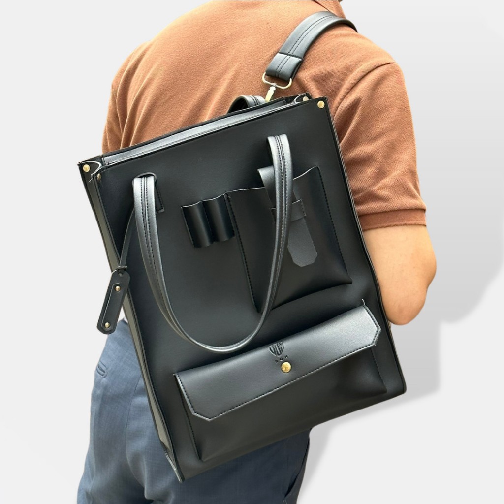 Túi Xách Kiêm Balo Da Đa Năng Versatile Tote Thương Hiệu DON ITALO 4 Màu Thiết Kế Da Pu Cao Cấp