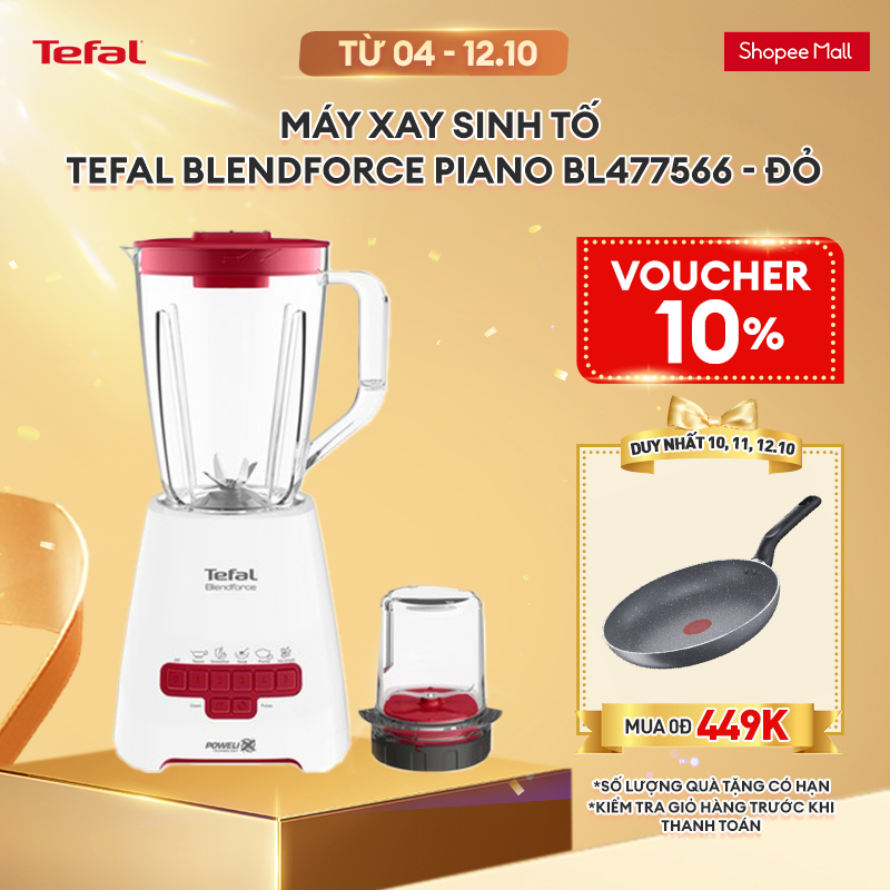 Máy xay sinh tố Tefal Blendforce Piano BL477566 - Đỏ