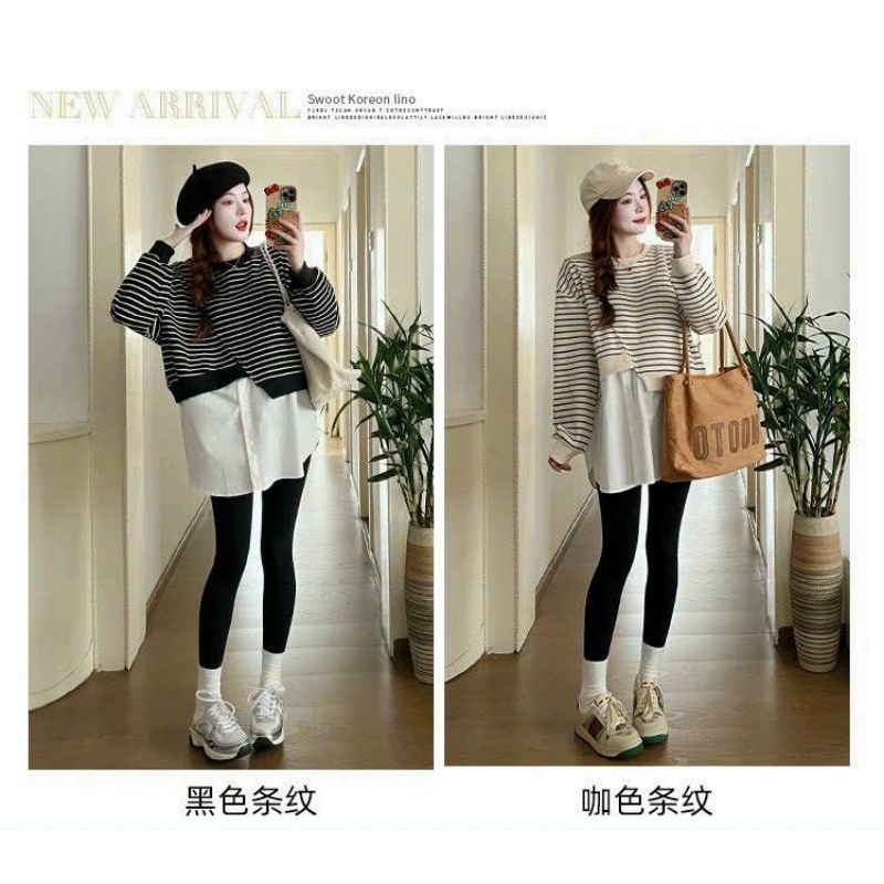 Áo bầu thu đông dài tay Da cá Ấm áp DT