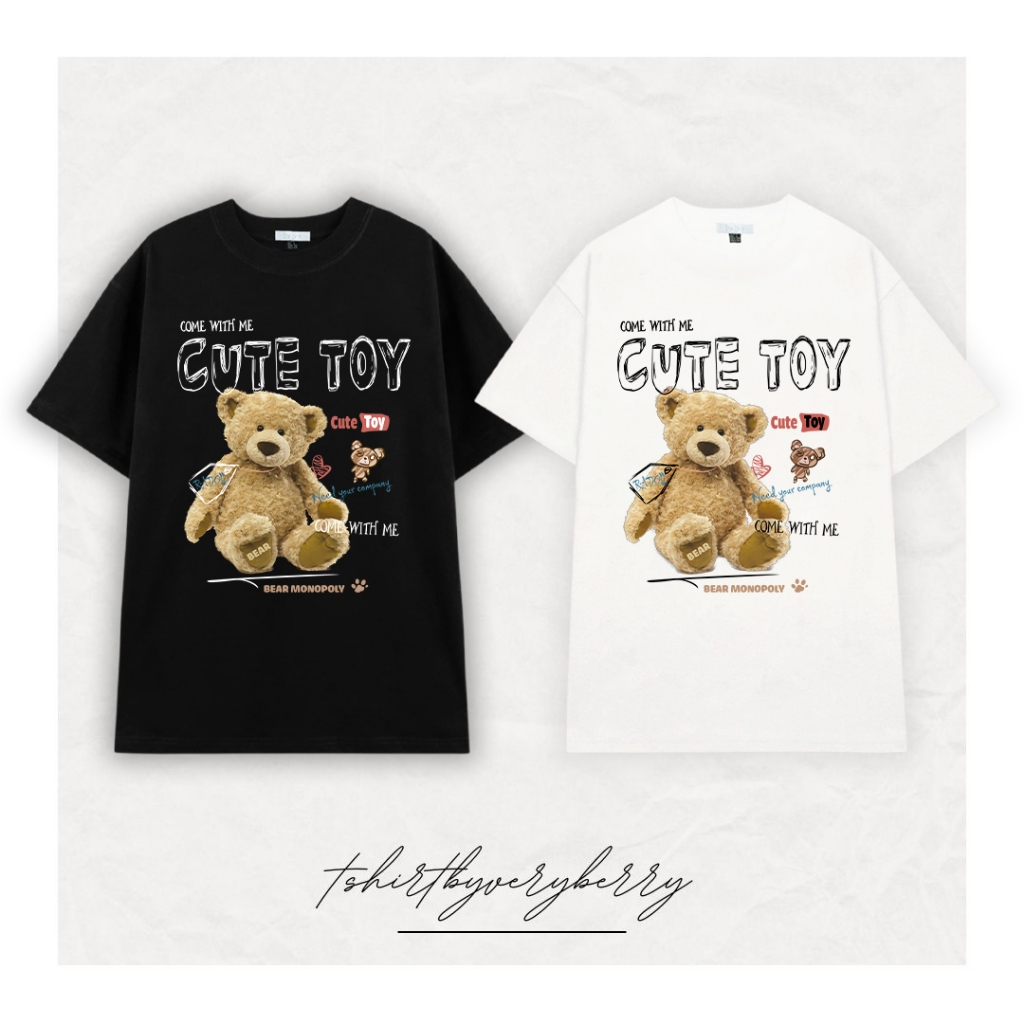 Áo thun form unisex Cute Toy oversize dáng rộng cotton nam nữ